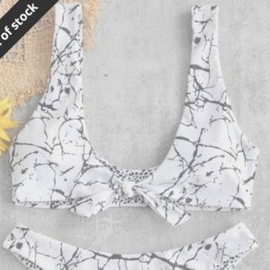 Marble Print Reversible Bikini